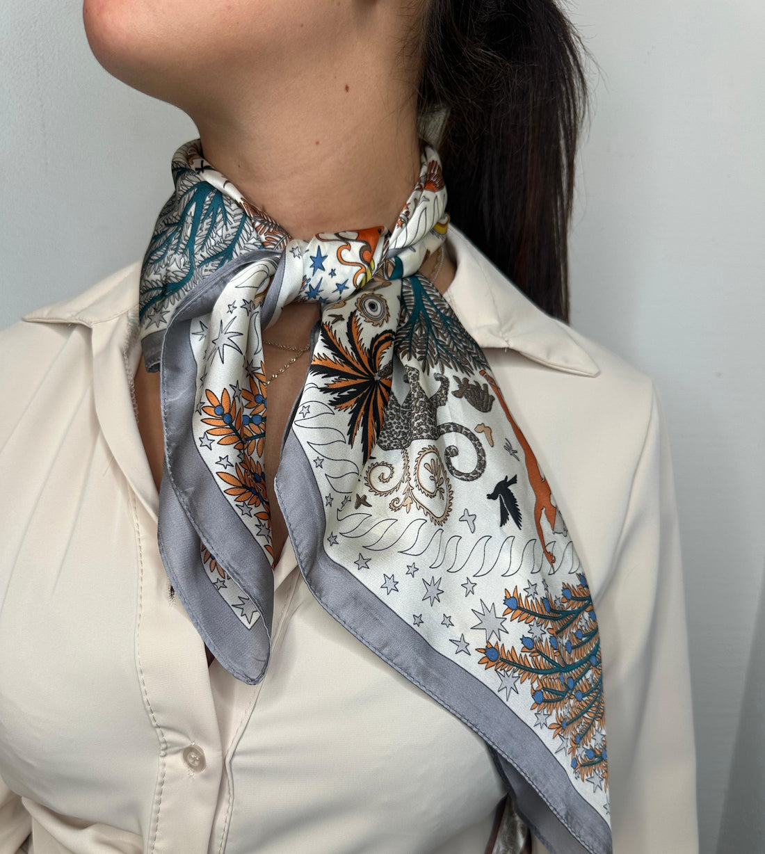 FOULARD by Luxury JR – Grau/Braun