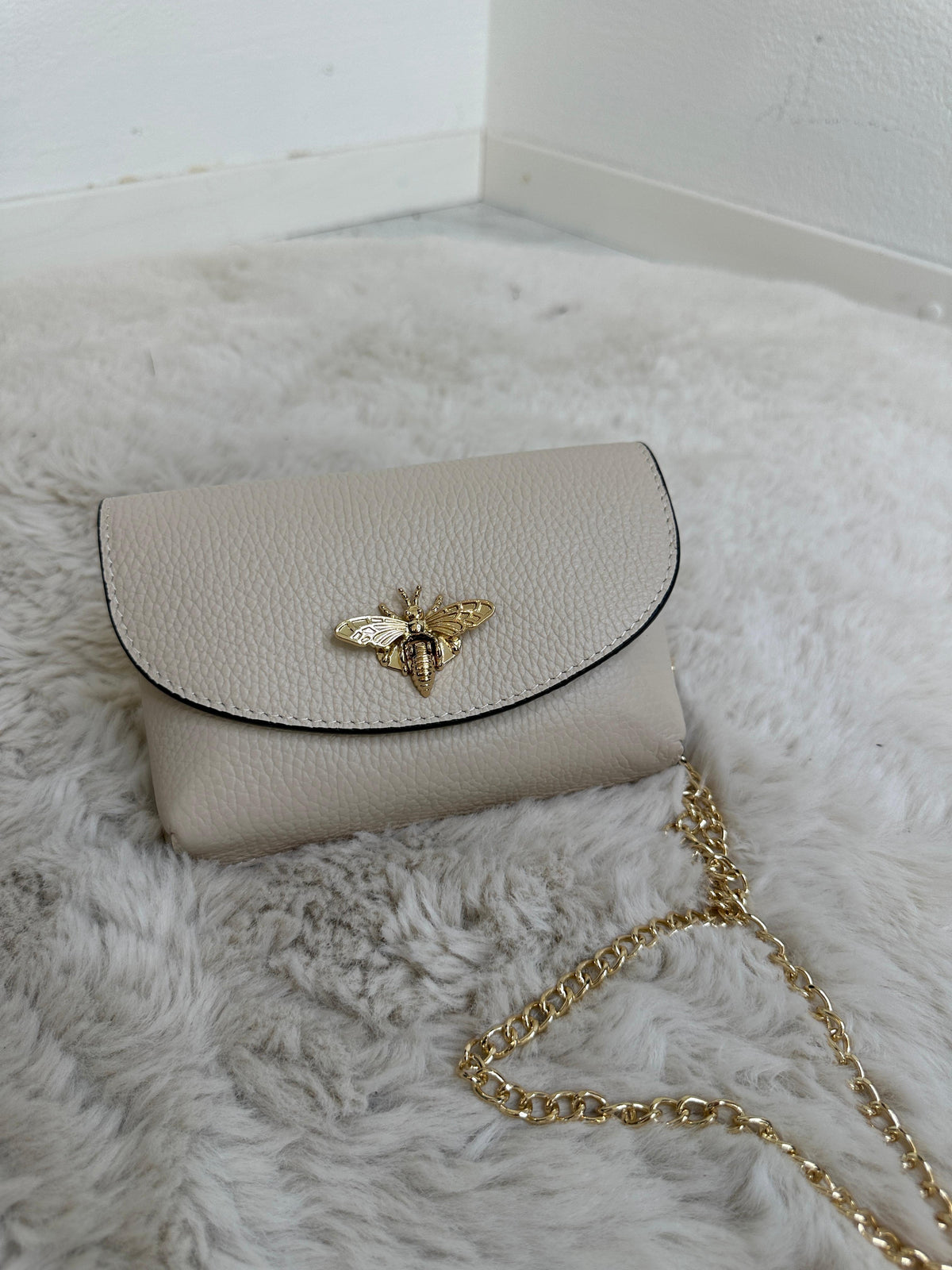 FELINA BEE CHAIN BAG – Creme