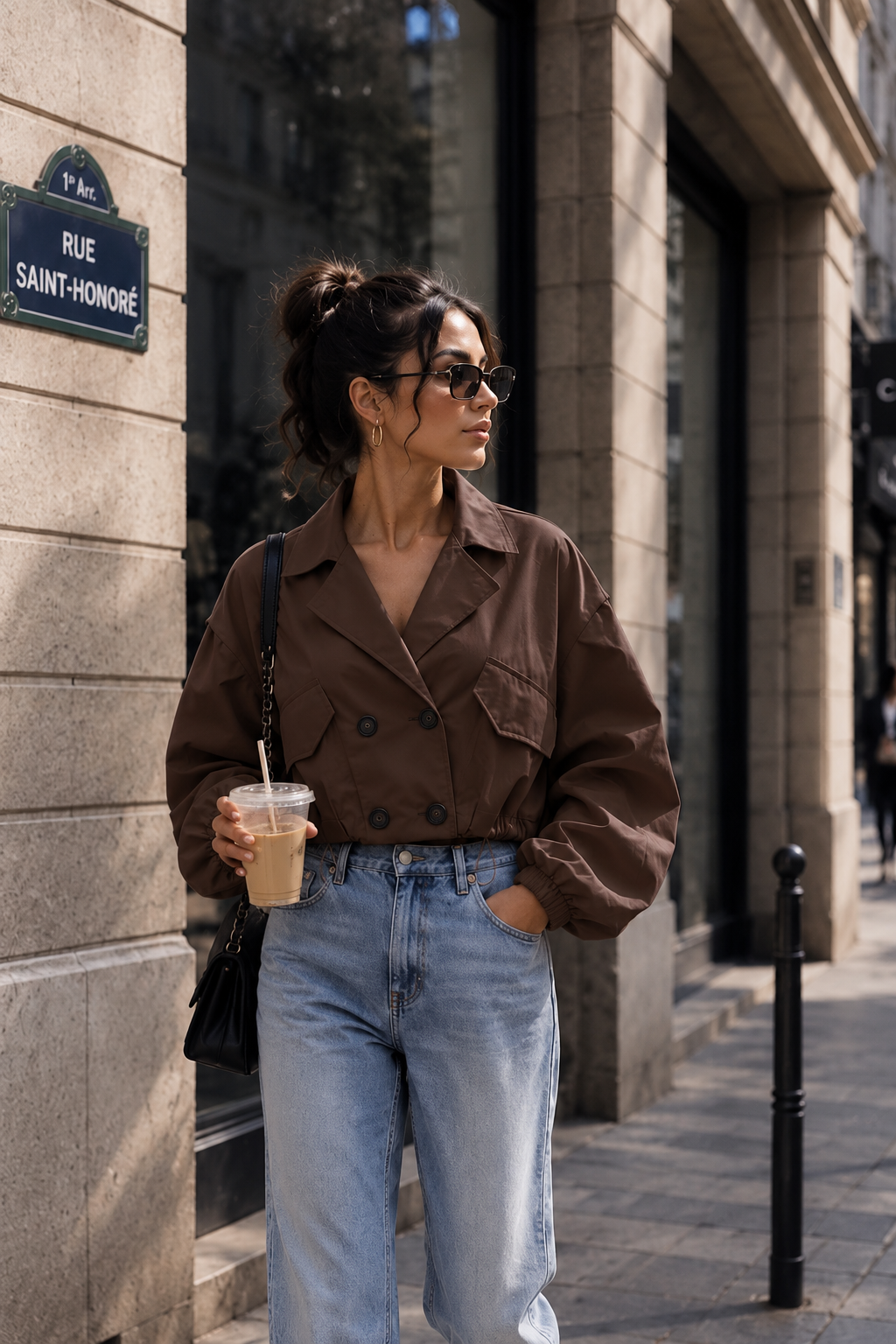 Paris Cropped Trench Jacket – Braun