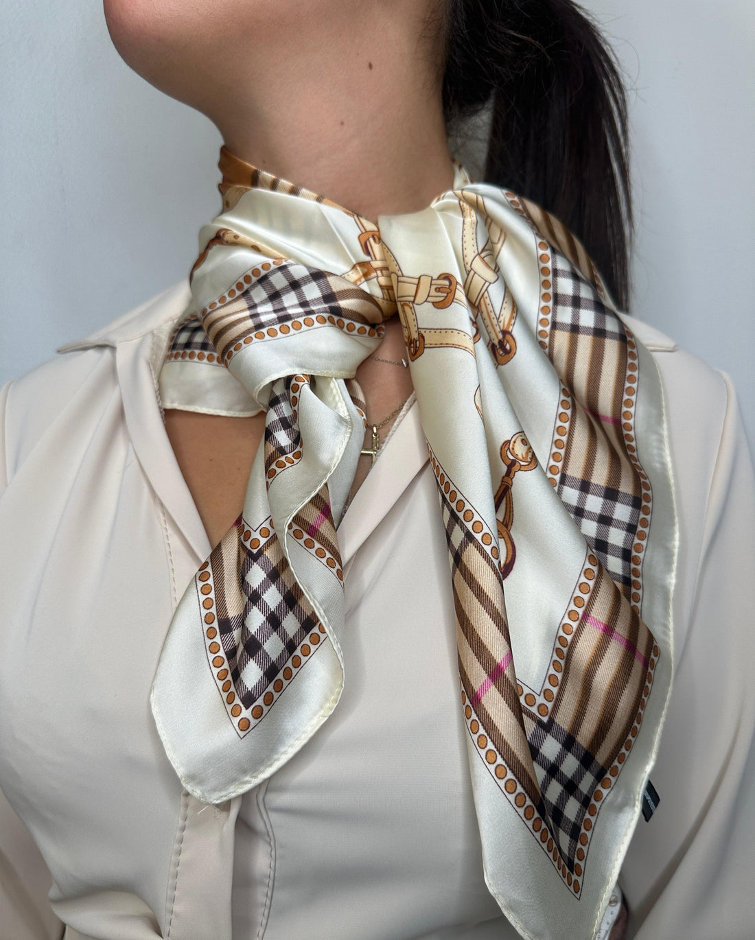 FOULARD by Luxury JR – Beige/Braun/Weiss