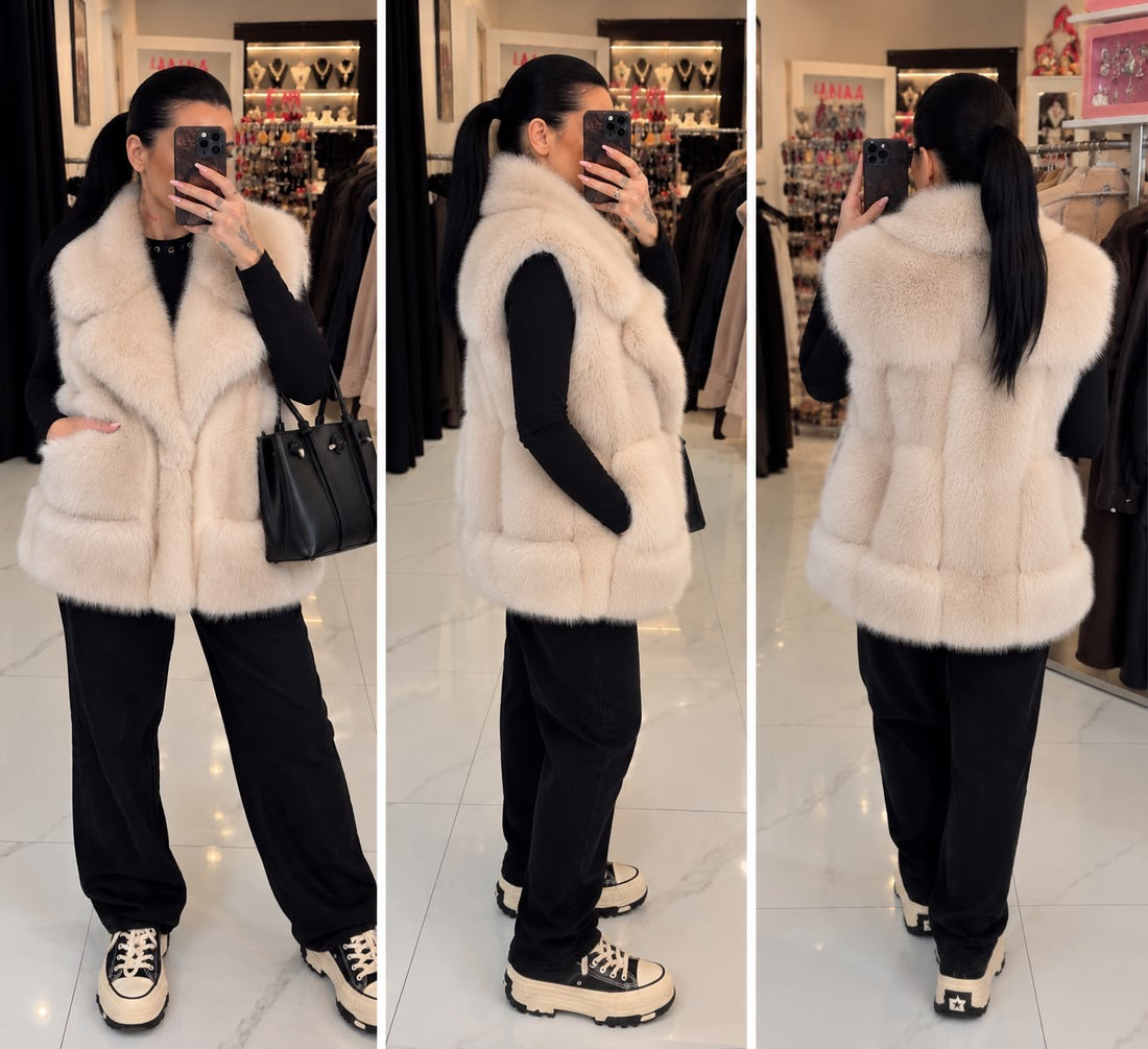 Ivory Luxe Faux Fur Vest – Cream