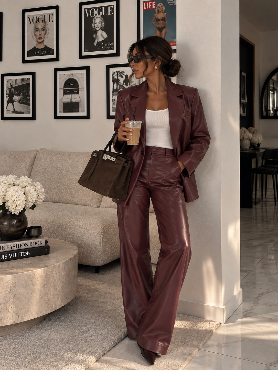 ZARIA OVERSIZED BLAZER – Weinrot