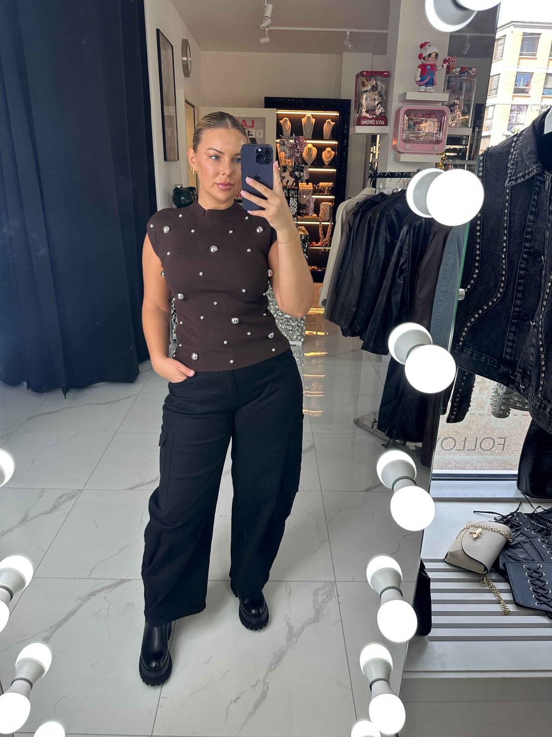 SELMA CARGO PANTS – Schwarz