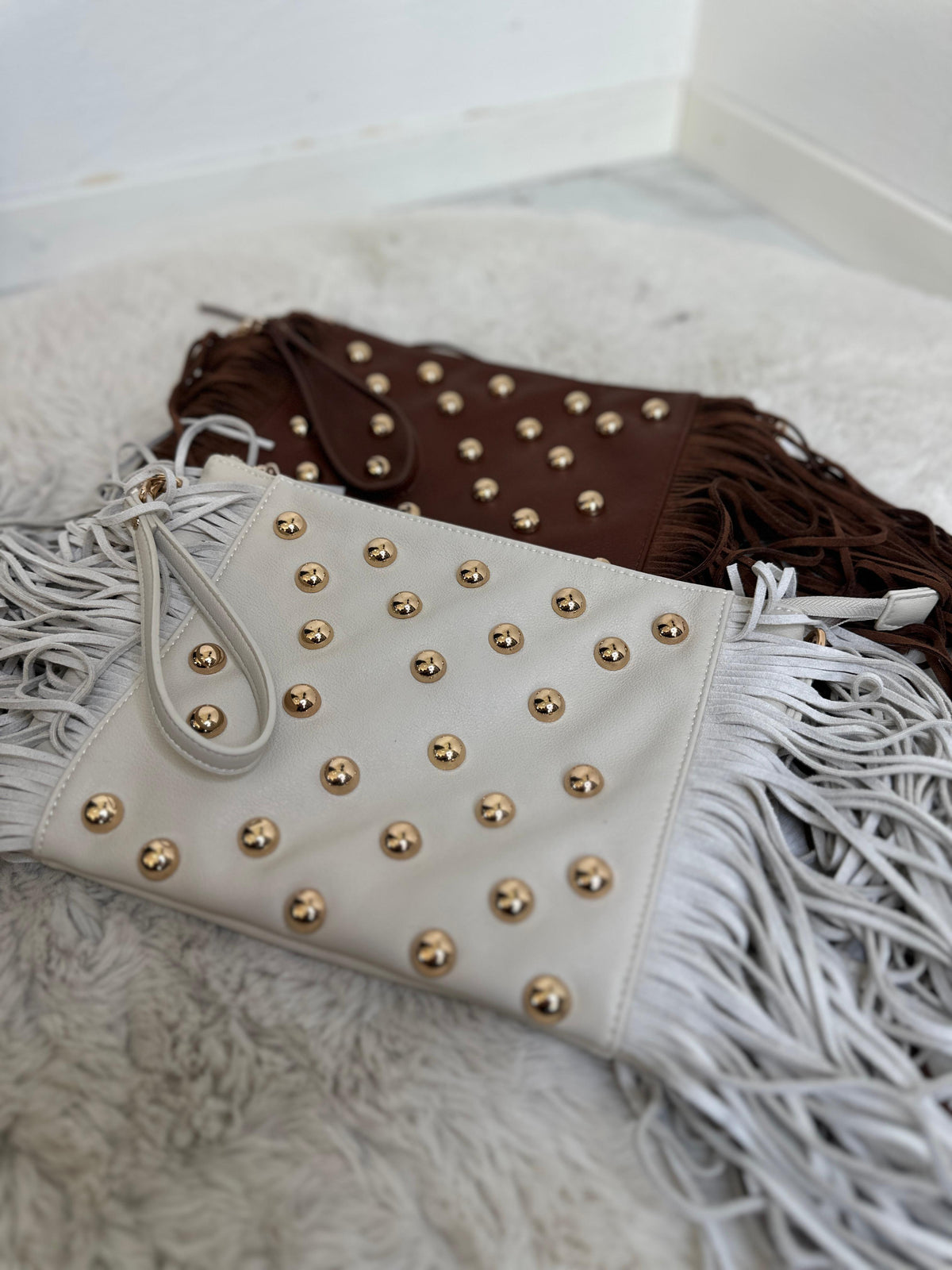 MELINA FRINGE STUD BAG