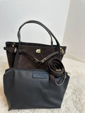 VANIA SUEDE TOP HANDLE BAG – Schwarz
