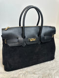 CASSIA SUEDE TOTE BAG – Schwarz