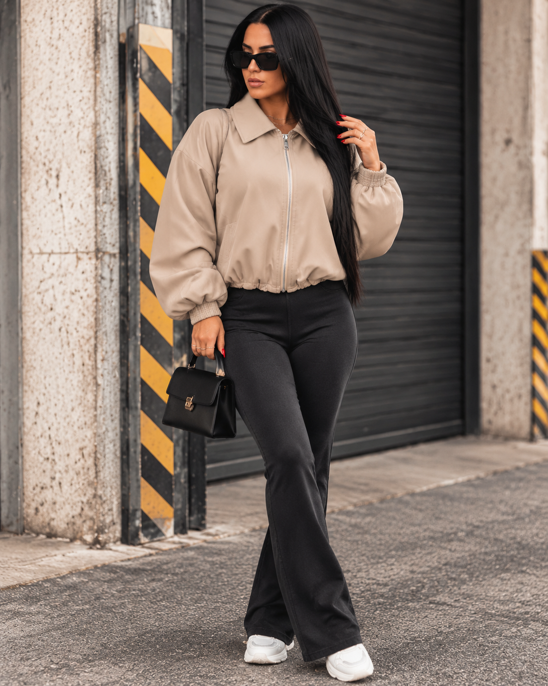 Sienna Urban Bomber Jacket – Beige