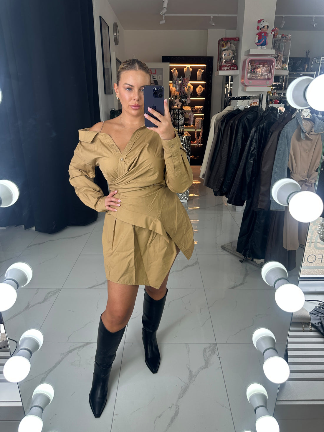 SAMIRA BEIGE WRAP DRESS
