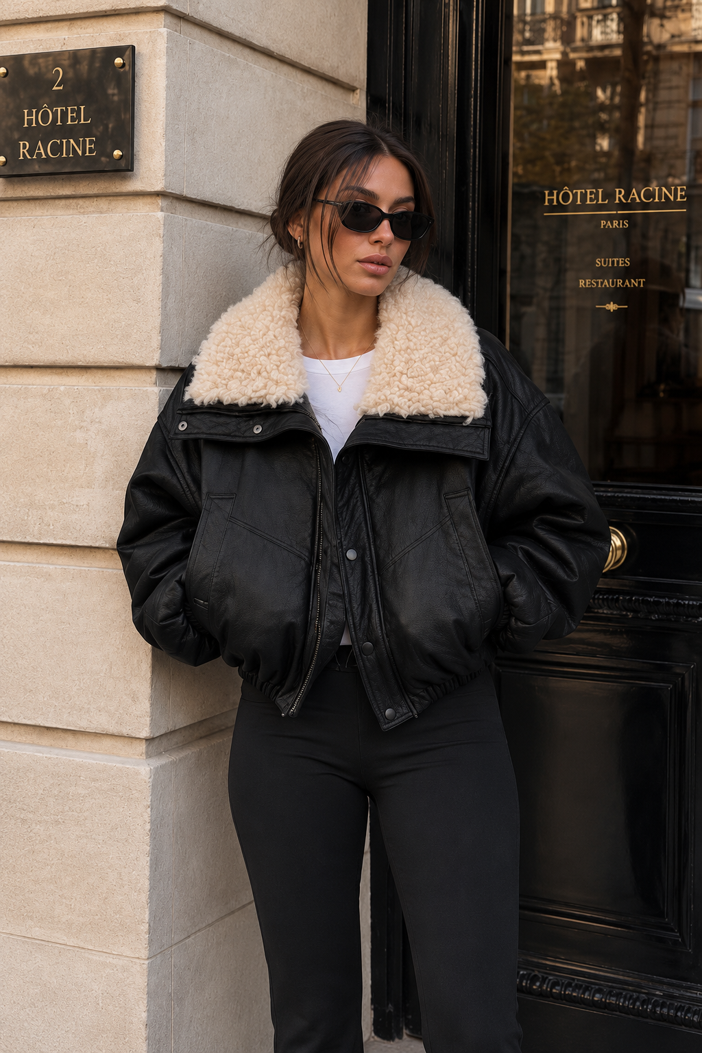 ASPEN CHIC – Oversize Lederlook-Jacke