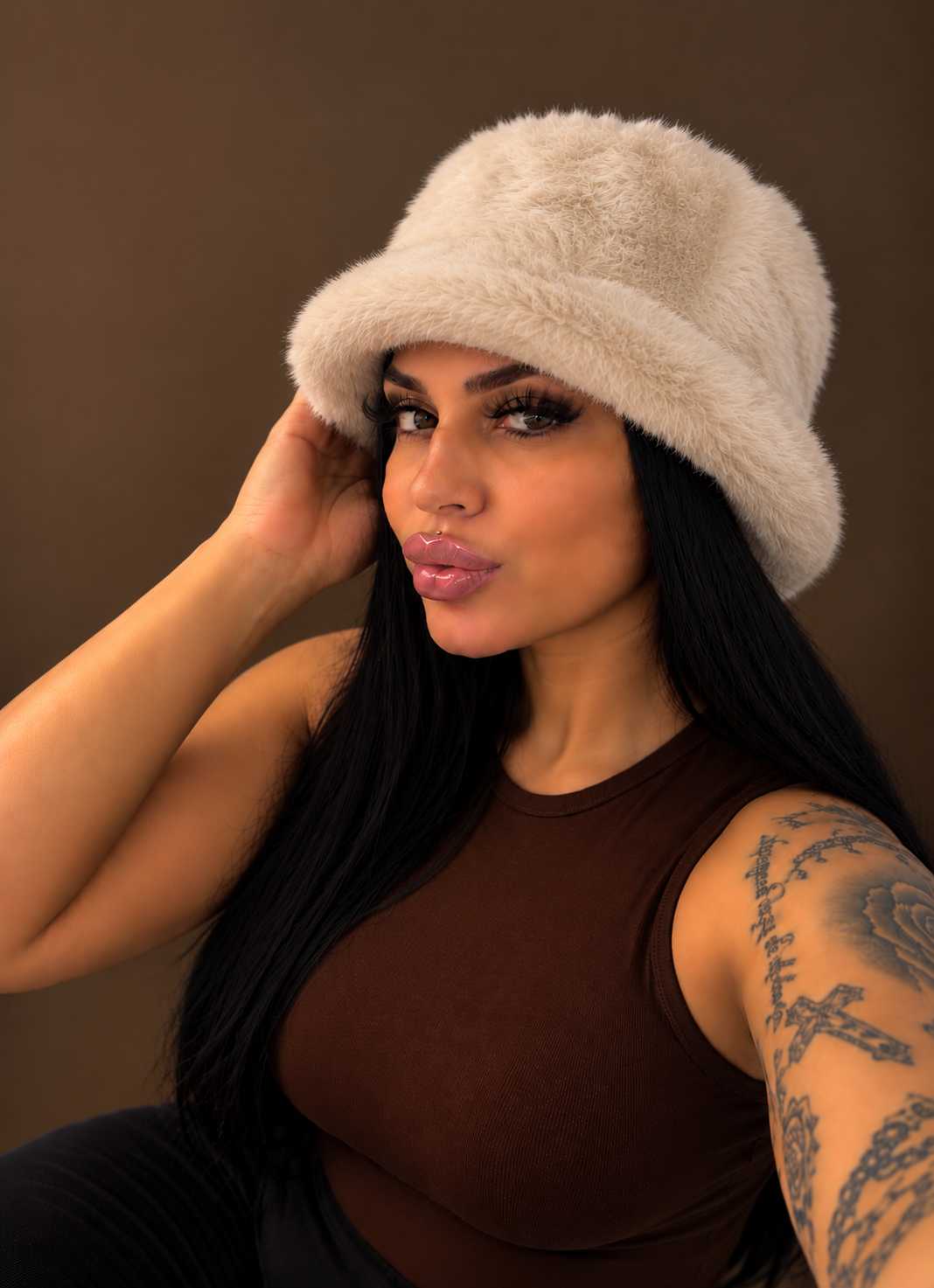 CHALET CHIC – Fellhut – Creme/Weiss