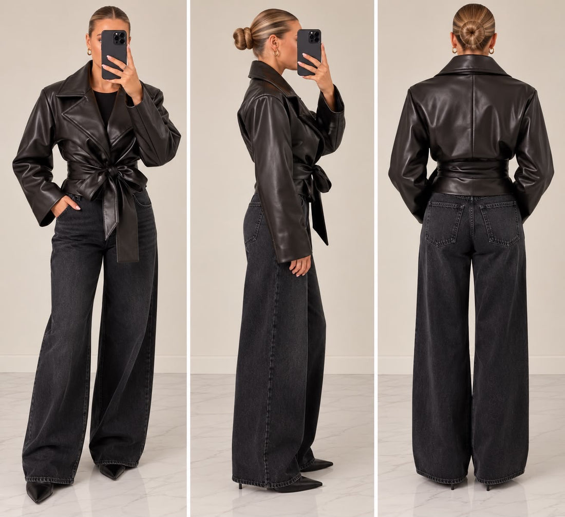 Canu Leather Belted Jacket