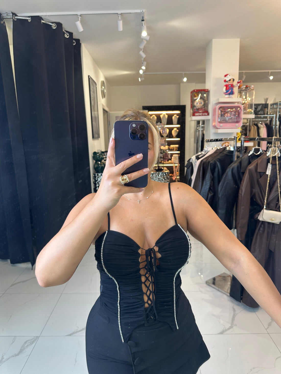 Corset Top Élodie – Schwarz