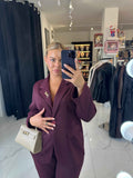 ELENA BORDEAUX BLAZER TWO-PIECE SET