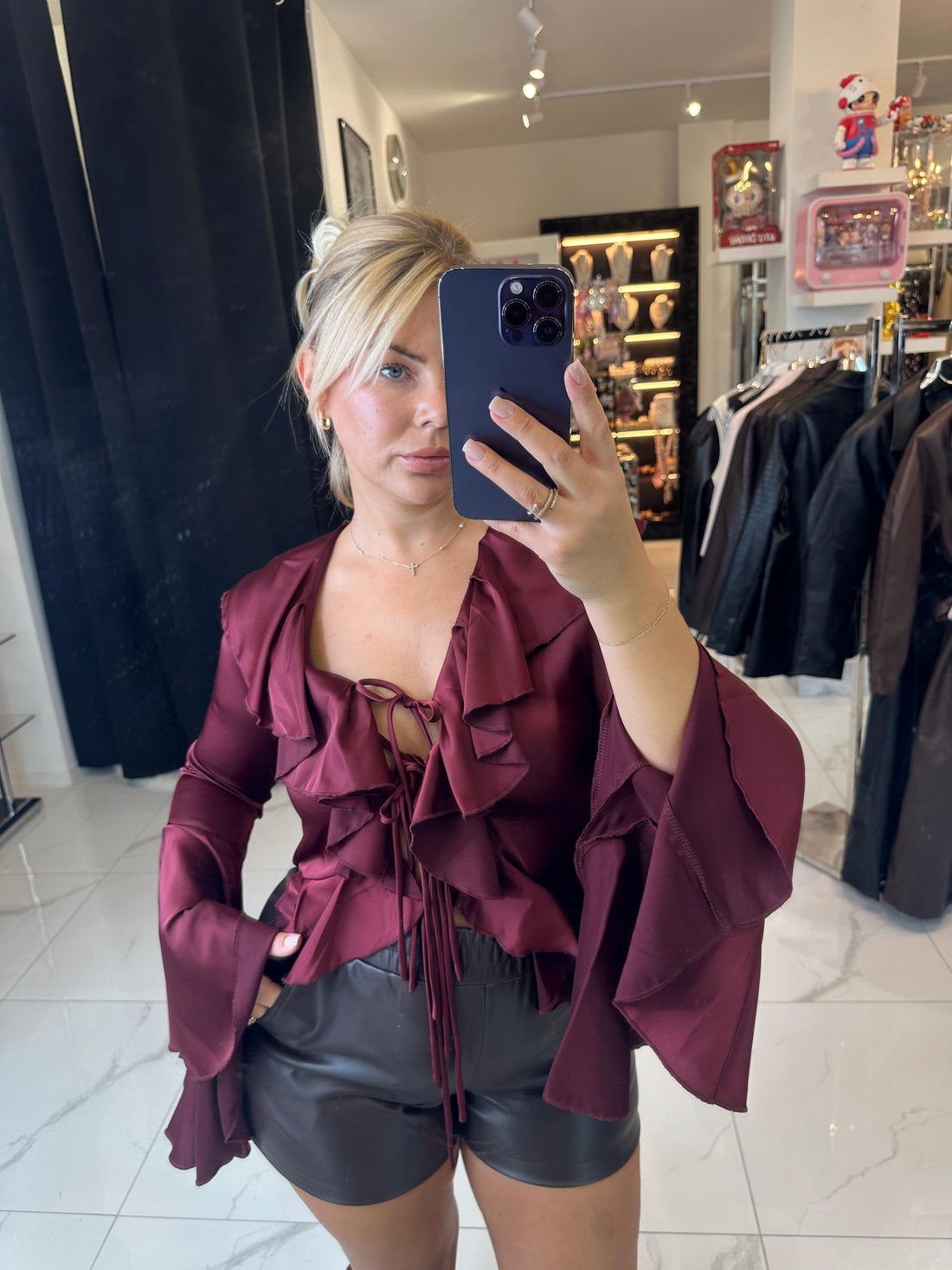 Capri Bluse – Bordeau