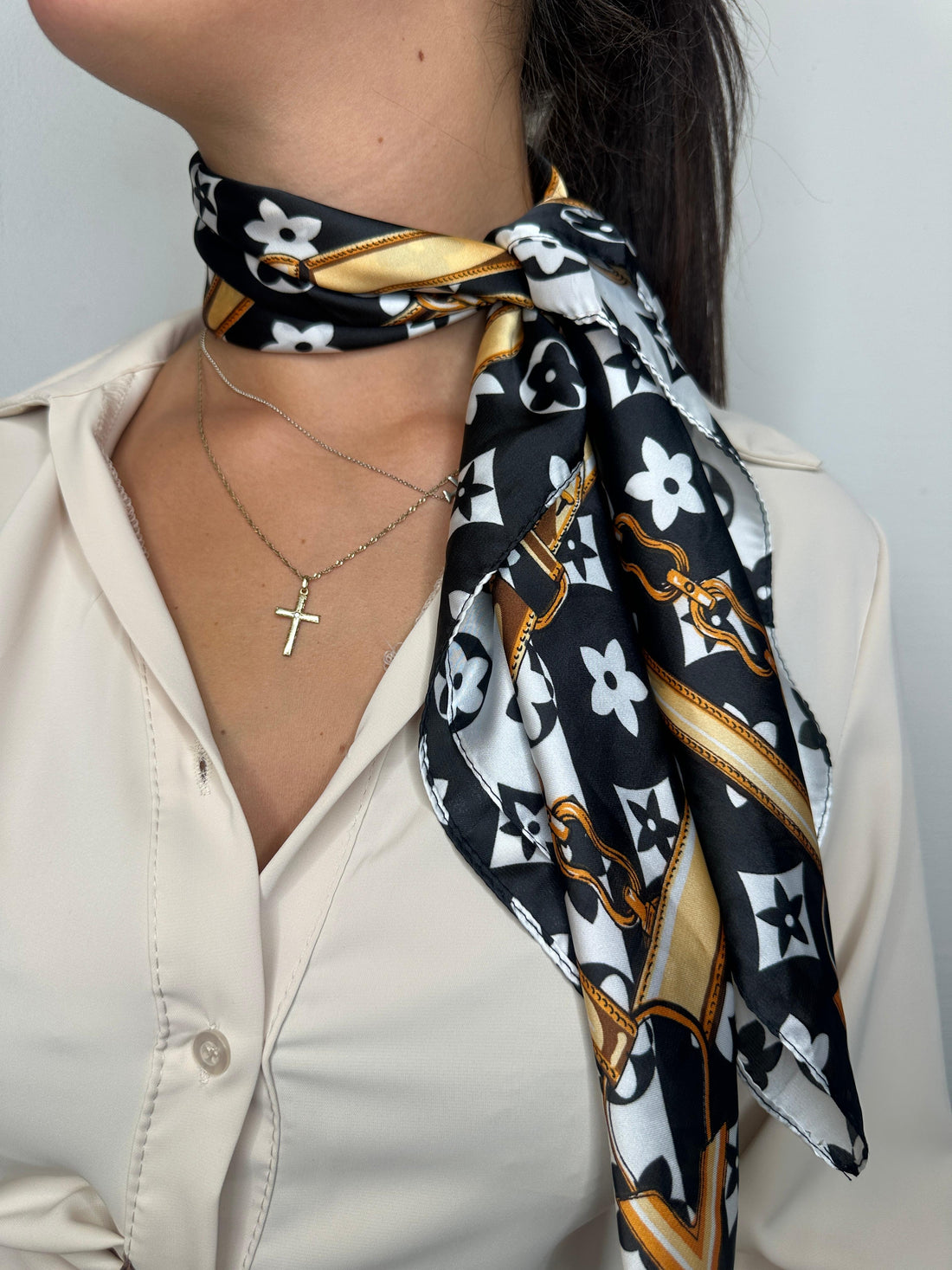 FOULARD by Luxury JR – Schwarz/Grau/Braun