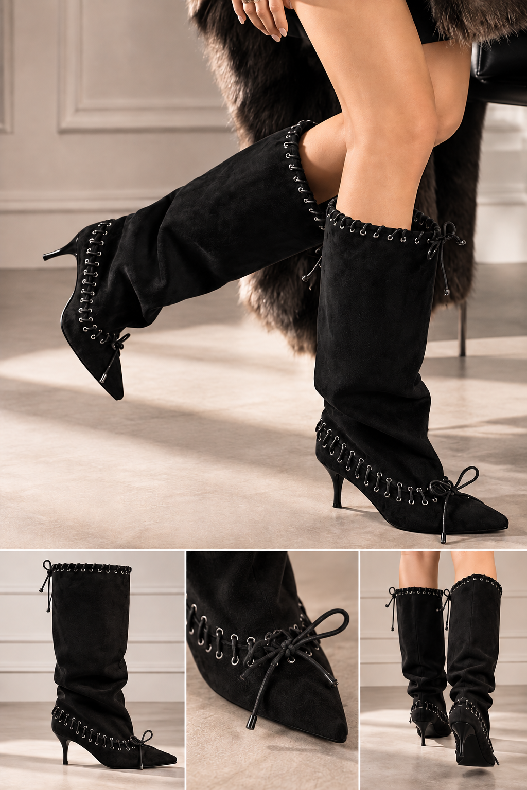 Laced Muse Stiefel – Schwarz