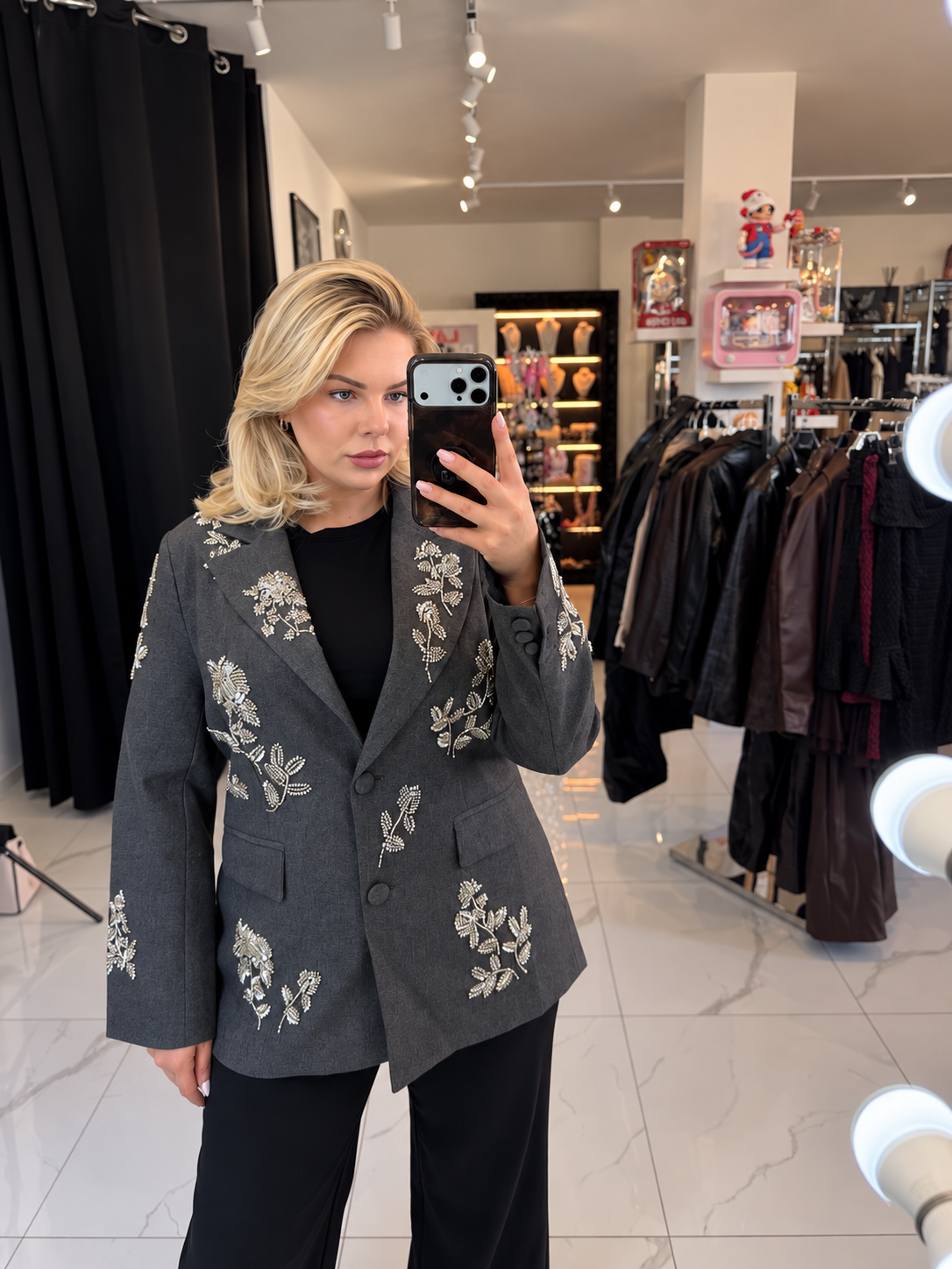 FLEUR DE NUIT EMBELLISHED BLAZER