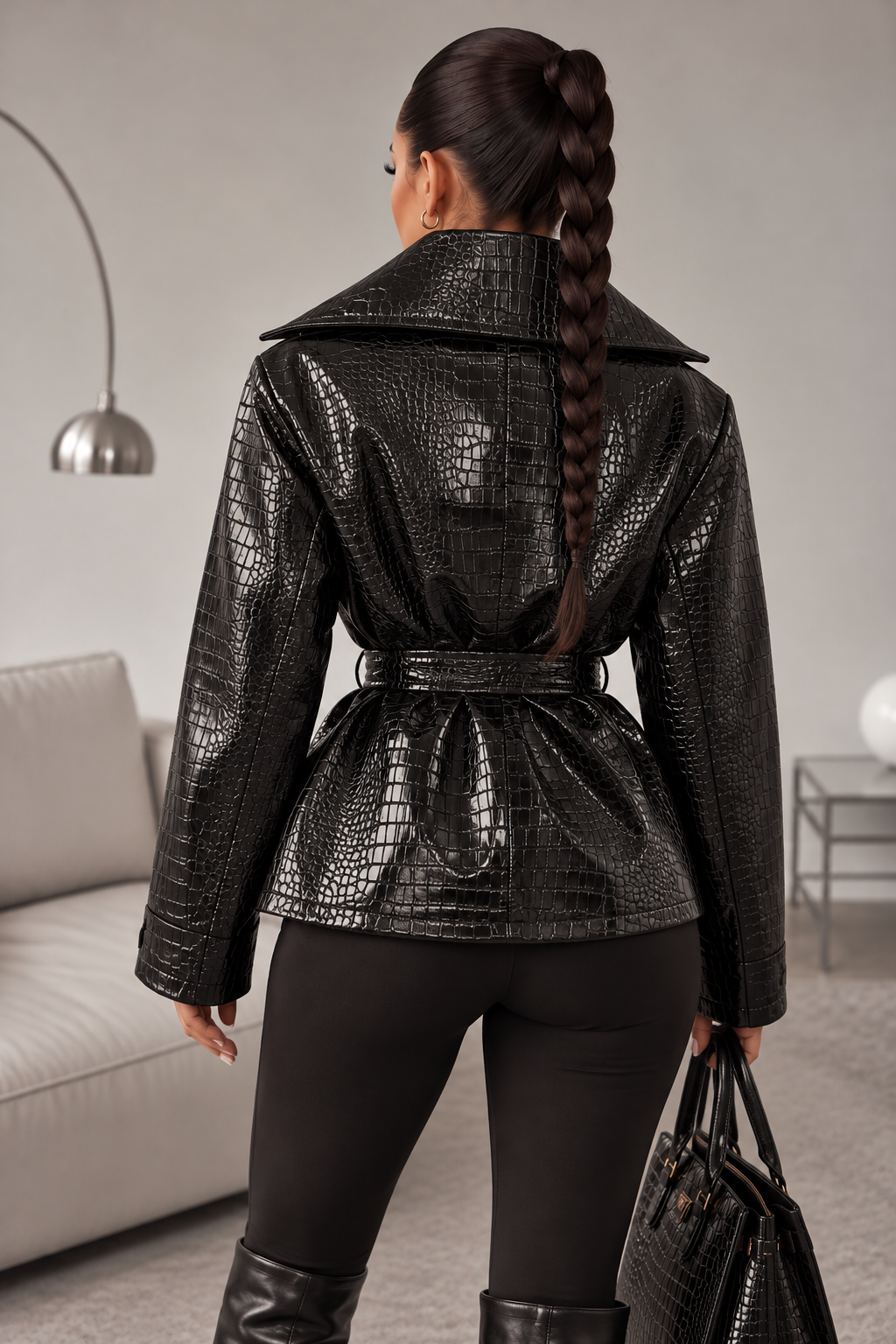 CROCO COUTURE – Lederlook-Jacke