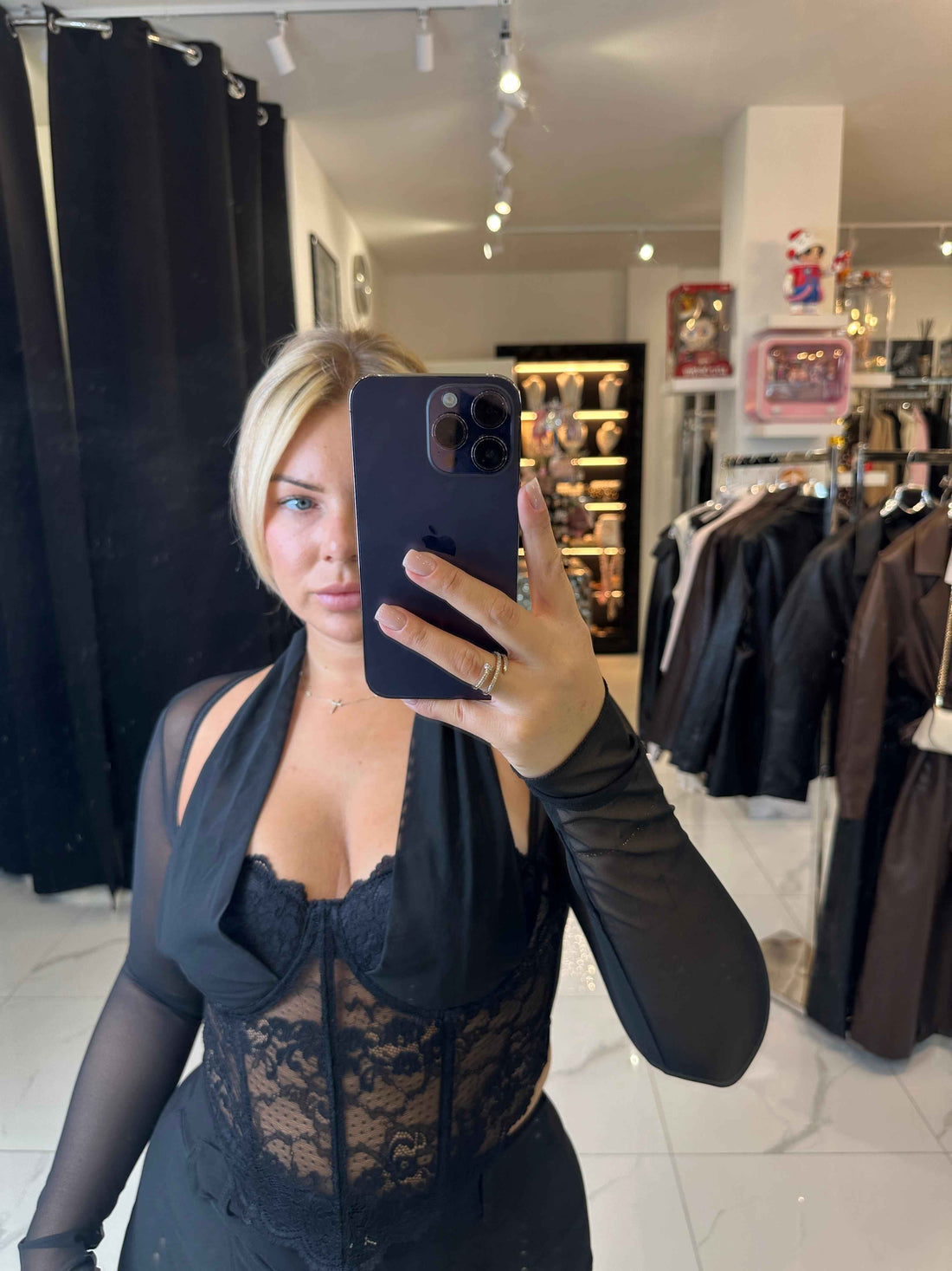 NOIRÉ Lace Corset Top