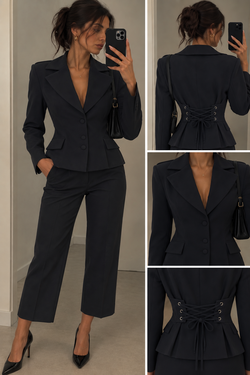 Amélie Corset Blazer – Schwarz