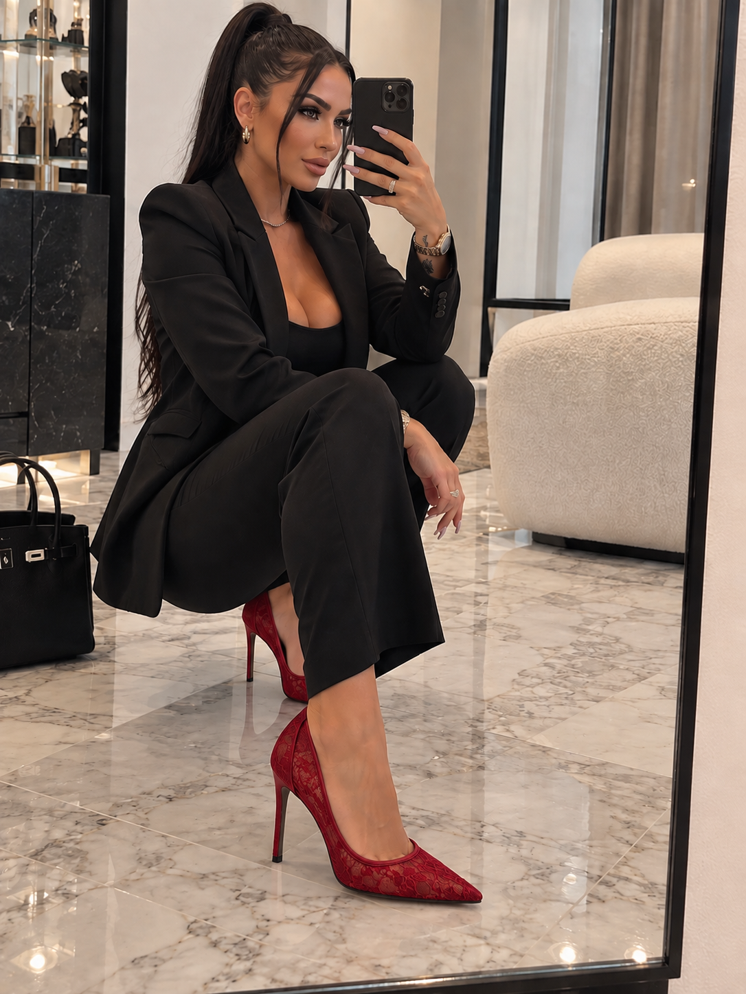 DANIELA LACE PUMPS – Rot