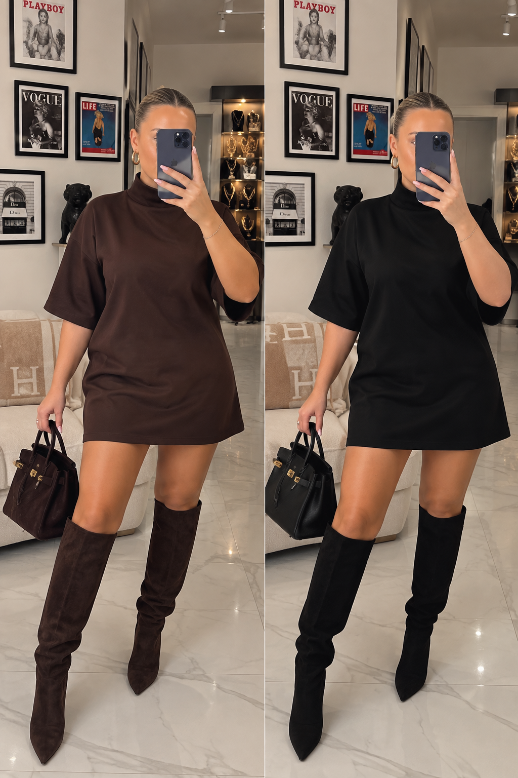 NALIA TURTLENECK MINI DRESS – Braun