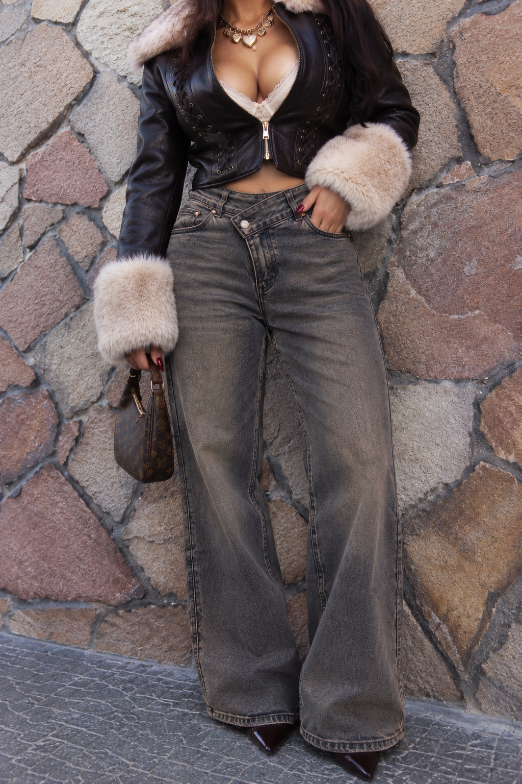 Lavaggio Sfumato – Wide Leg Jeans – Bronze