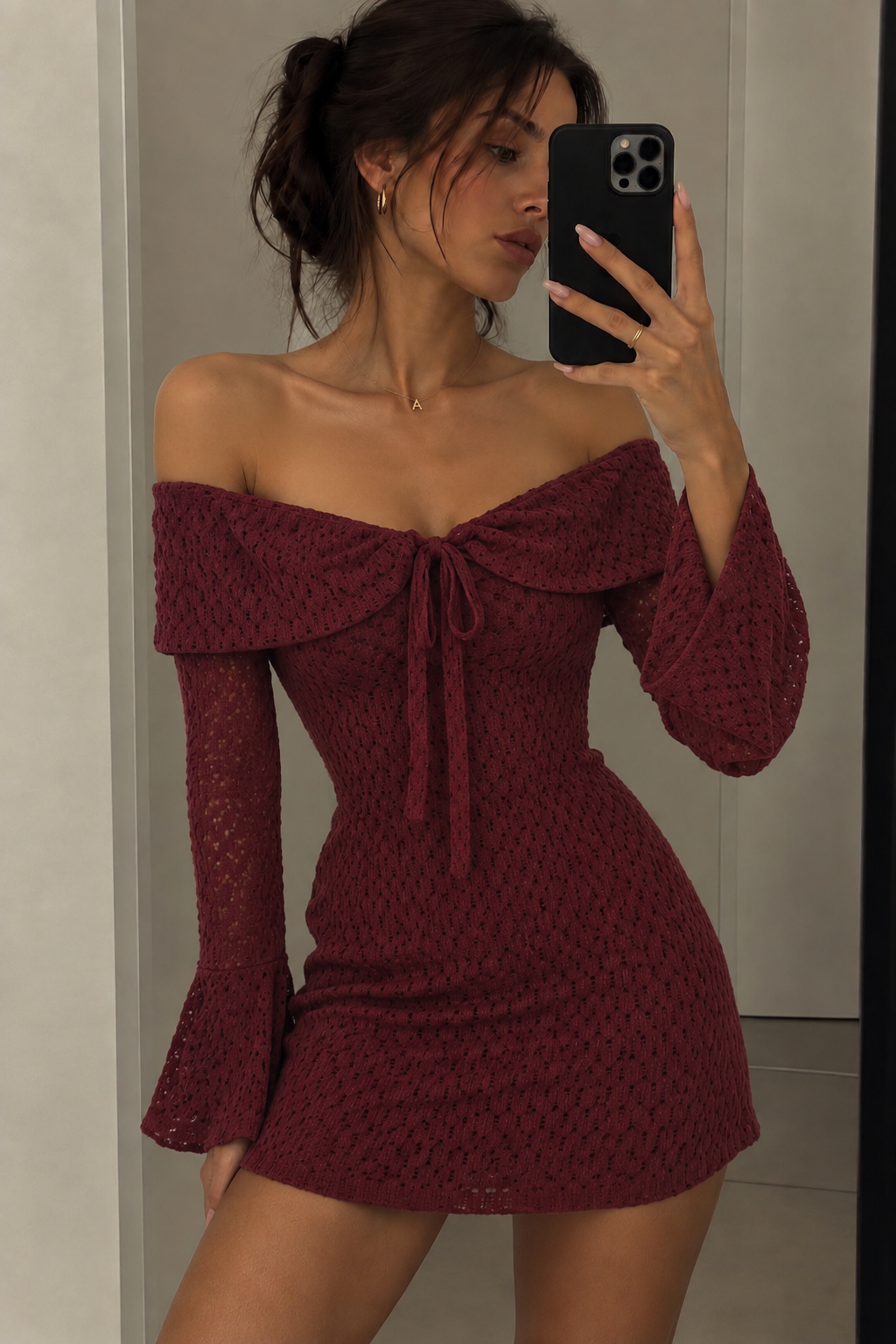 MAYA RUFFLE DRESS – Rot