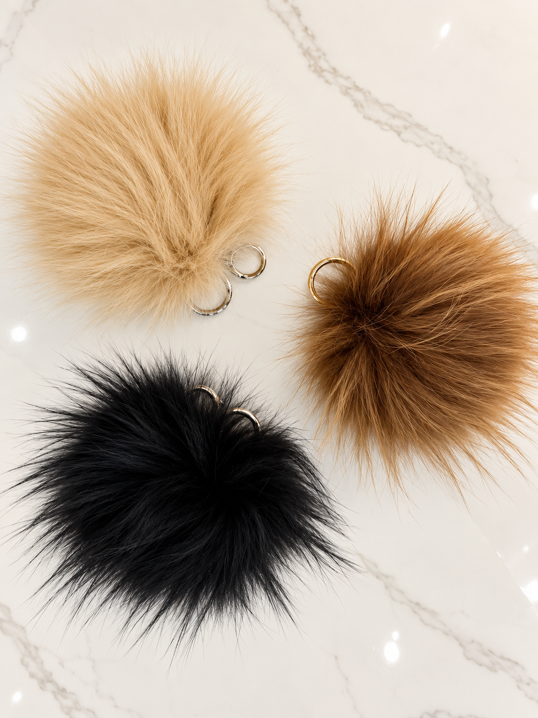 Fluffy Luxe Bag Charm – Beige