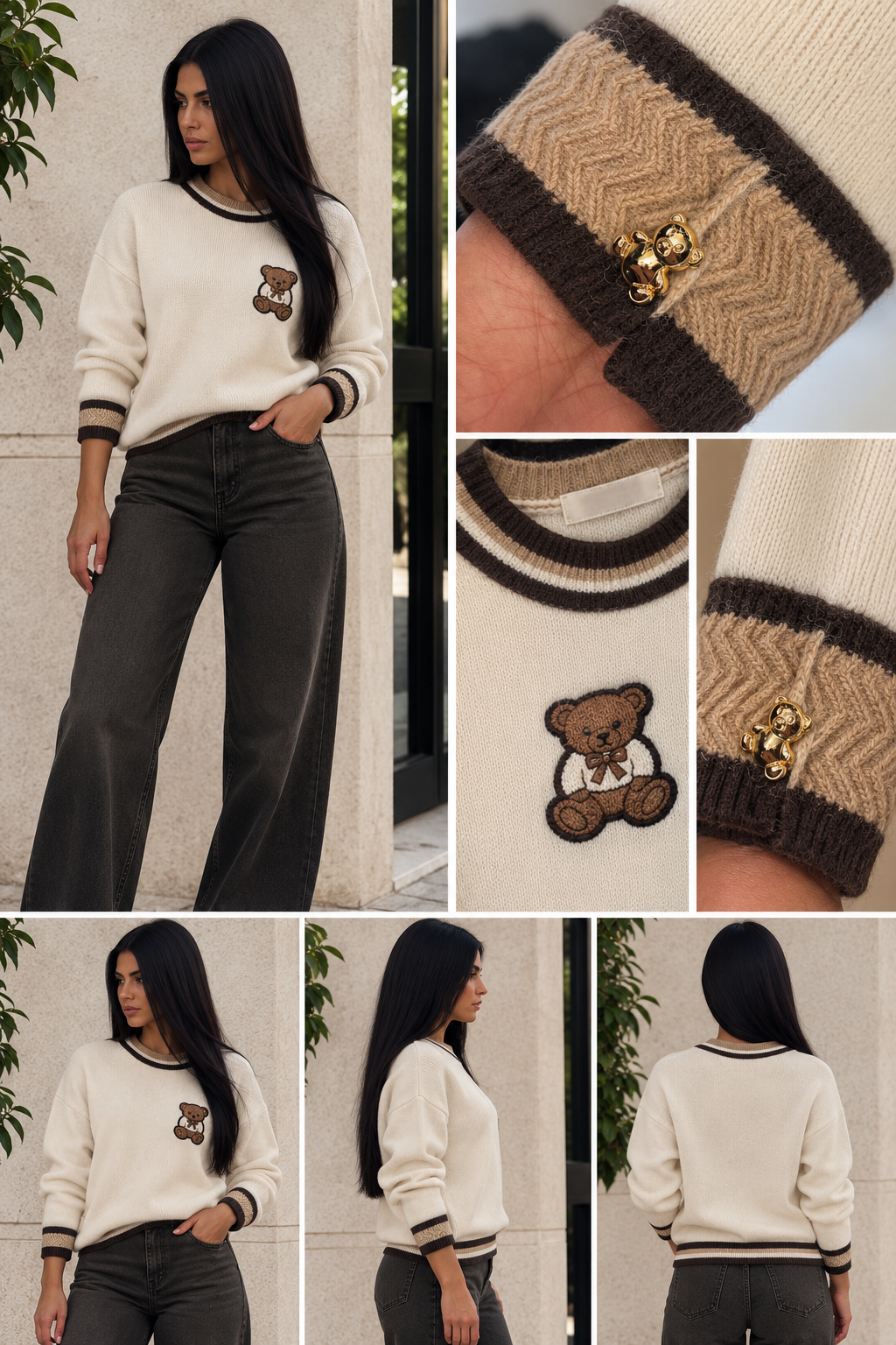 Teddy Club Sweater – Weiß