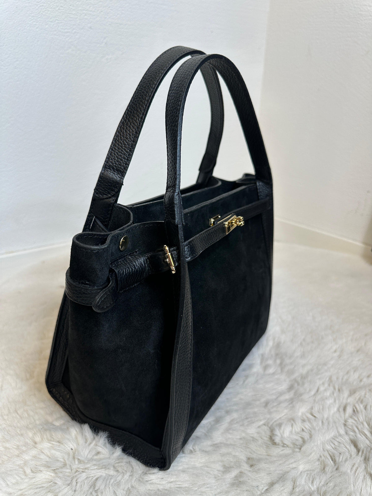 ELVIRA LEATHER TOTE BAG – Schwarz