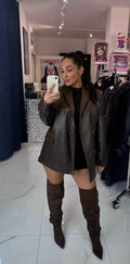 Croc Leather Blazer
