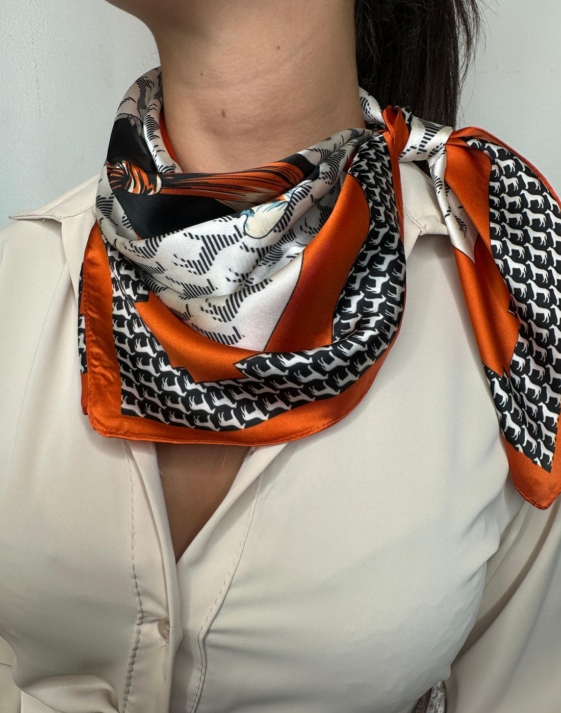 FOULARD by Luxury JR – Orange/Braun/Schwarz