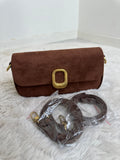 MIRELLA SUEDE BUCKLE BAG – Braun